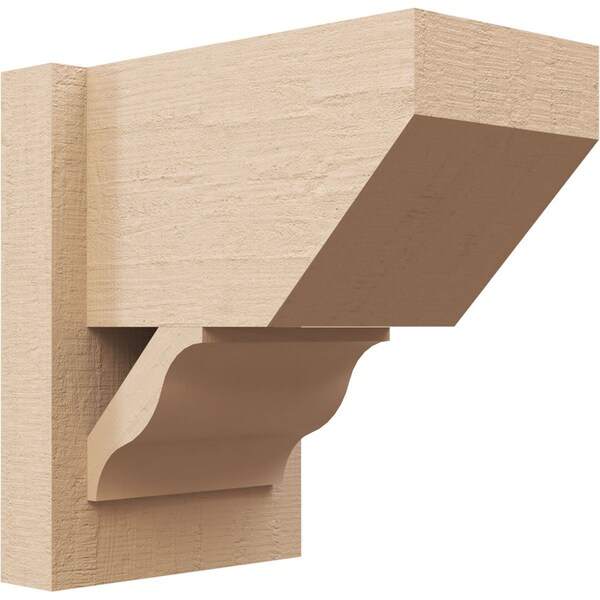 Ekena Millwork 8-in W x 12-in D x 12-in H Funston Slat Rough Cedar Woodgrain TimberThane Outlooker, Primed Tan OUTUR080X12X12FST24RCPR - main